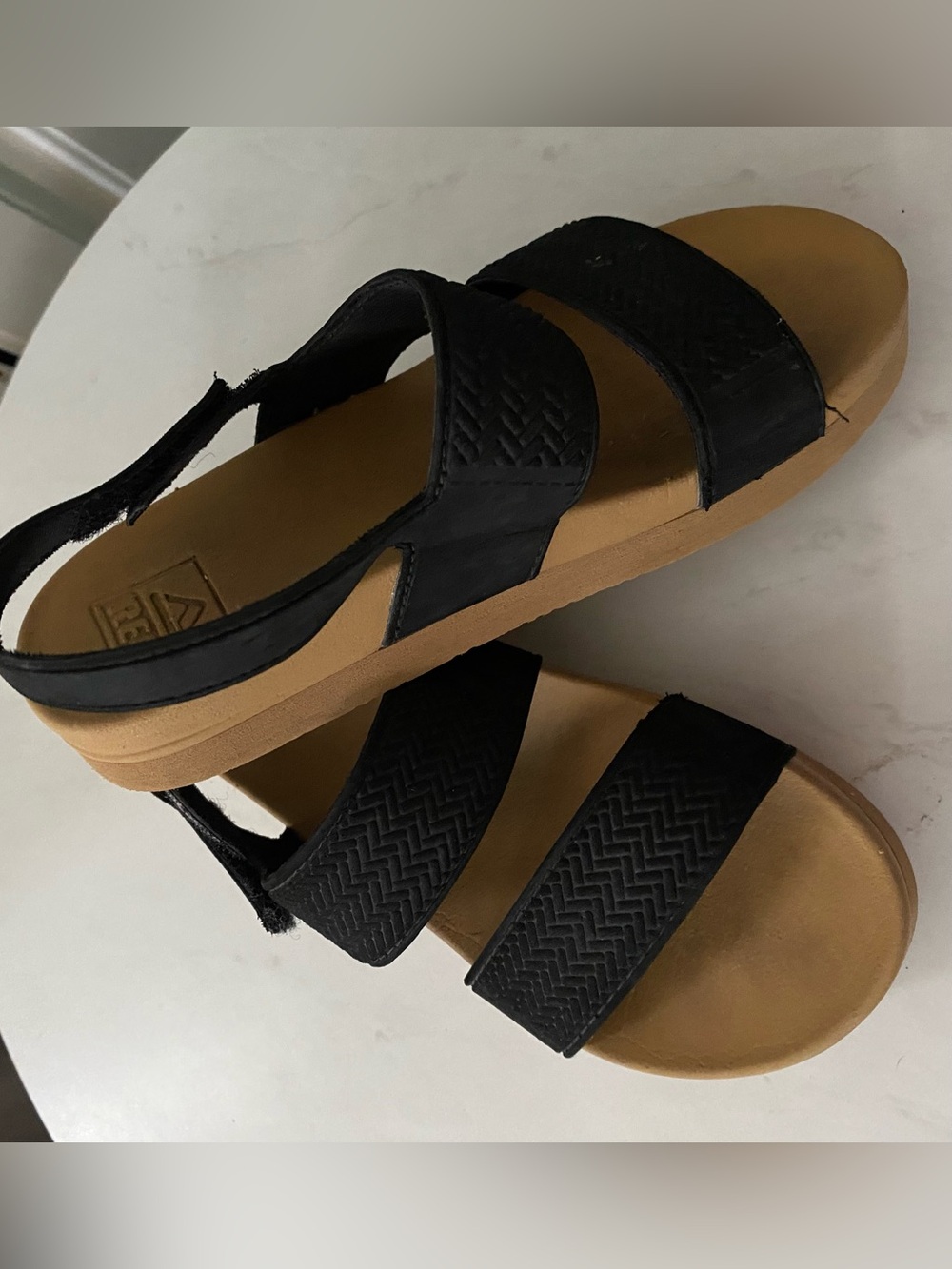 Reef Black and Tan Kids' Slide Sandals